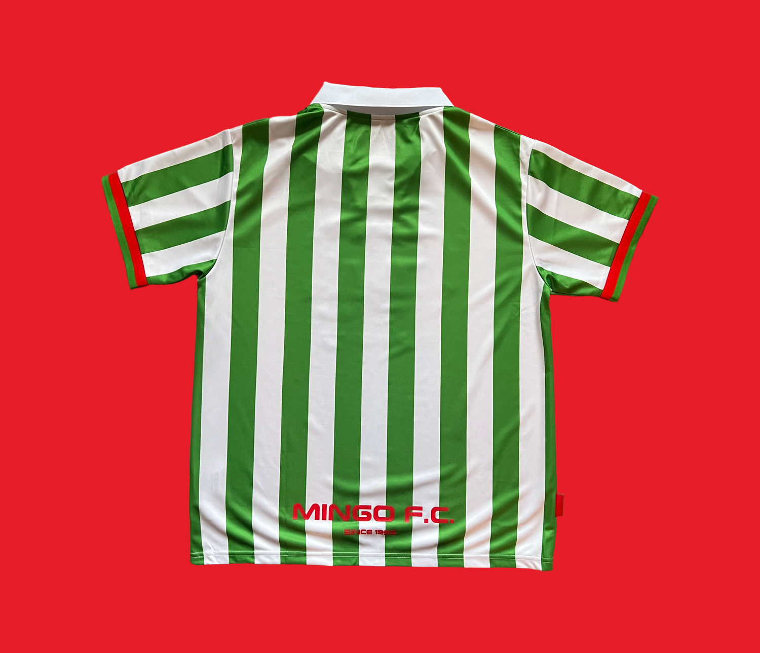 striped soccer jersey. - green — mingo by domingo.